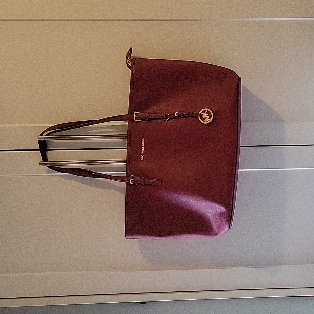 Michael Kors Tote Bag In A Deep Red With Dust Bag
